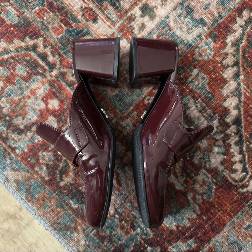Prada Patent Leather Burgundy Mules - Picture 7 of 10